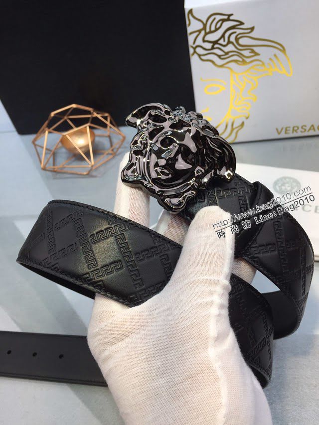VERSVE男士皮帶 範思哲希臘回紋壓花腰帶  jjp1944